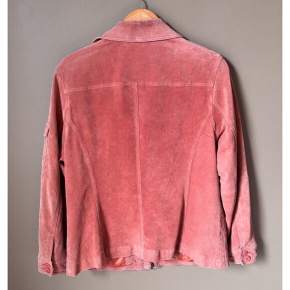 Vintage Blush Pink Suede Leather Jacket Western Cowgirl Rancher Patina XL - Picture 2 of 9